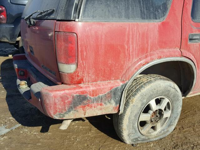 1GNDT13W512129394 - 2001 CHEVROLET BLAZER RED photo 9