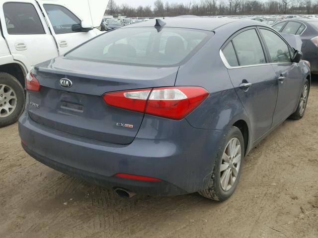 KNAFX4A85E5057884 - 2014 KIA FORTE EX BLUE photo 4