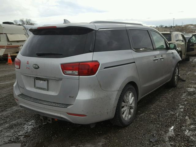 KNDMC5C16G6107488 - 2016 KIA SEDONA EX SILVER photo 4