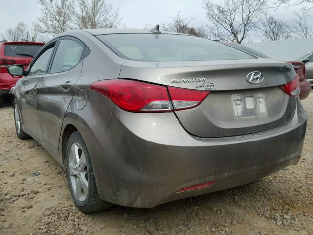 5NPDH4AE7DH387103 - 2013 HYUNDAI ELANTRA GL BROWN photo 3