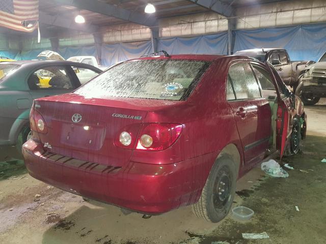 JTDBR32E270125634 - 2007 TOYOTA COROLLA CE RED photo 4