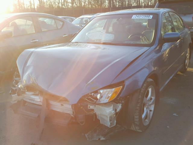 4S3BL616897220979 - 2009 SUBARU LEGACY 2.5 BLUE photo 2