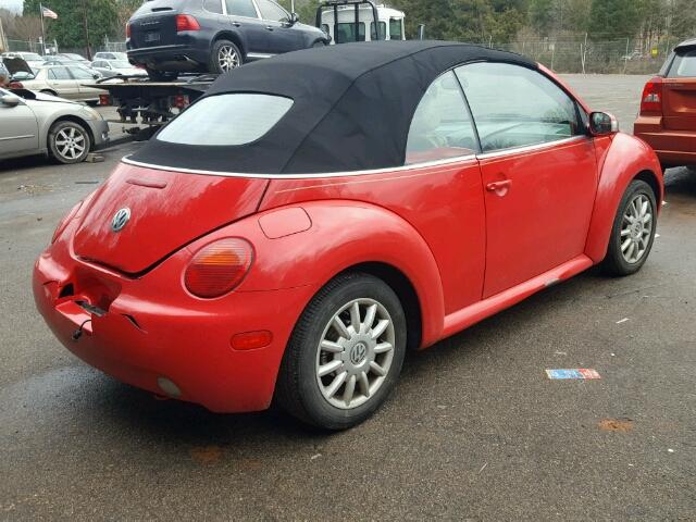 3VWCM31Y84M325566 - 2004 VOLKSWAGEN NEW BEETLE RED photo 4