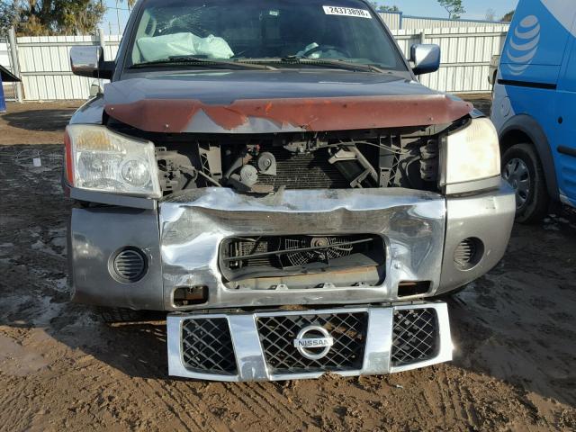 1N6BA06A15N520821 - 2005 NISSAN TITAN XE GRAY photo 9