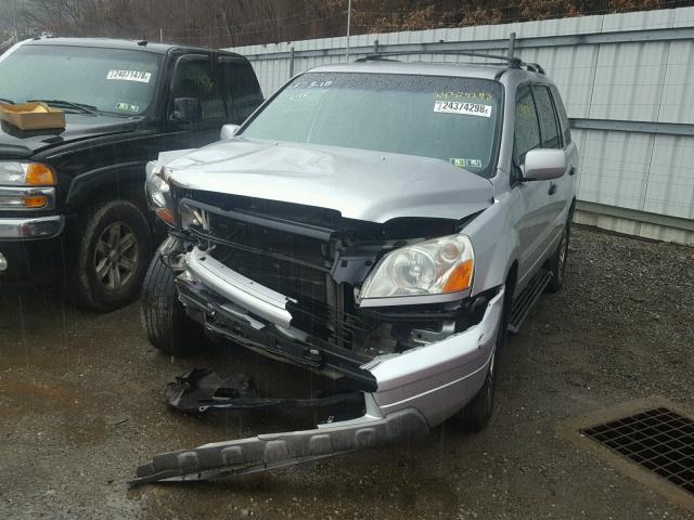 5FNYF18485B051222 - 2005 HONDA PILOT EX SILVER photo 2