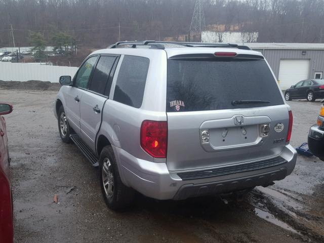 5FNYF18485B051222 - 2005 HONDA PILOT EX SILVER photo 3