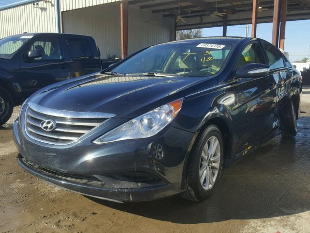 5NPEB4ACXEH842922 - 2014 HYUNDAI SONATA GLS BLUE photo 2