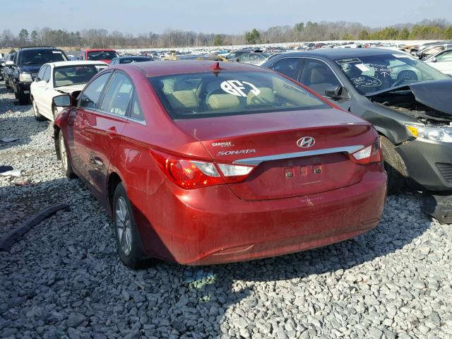 5NPEB4AC8DH694168 - 2013 HYUNDAI SONATA GLS BURGUNDY photo 3