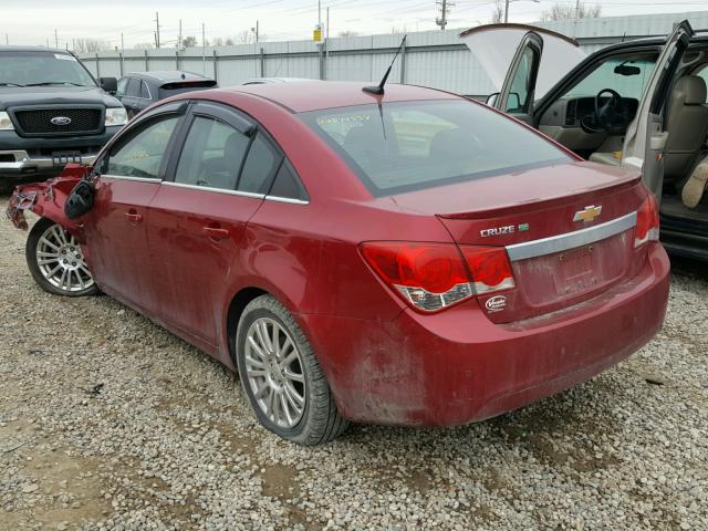 1G1PK5SC4C7228245 - 2012 CHEVROLET CRUZE ECO MAROON photo 3