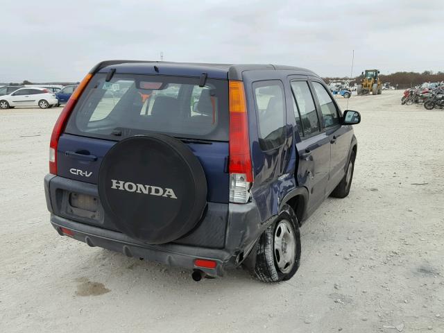 JHLRD68422C018364 - 2002 HONDA CR-V LX BLUE photo 4