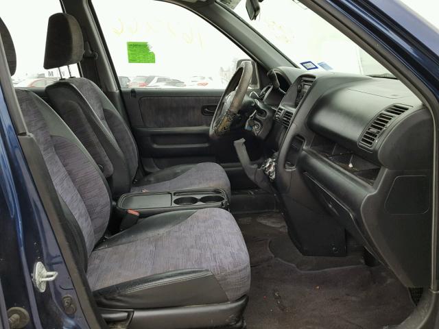 JHLRD68422C018364 - 2002 HONDA CR-V LX BLUE photo 5