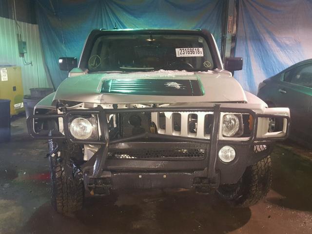 5GTDN13E078247815 - 2007 HUMMER H3 SILVER photo 9