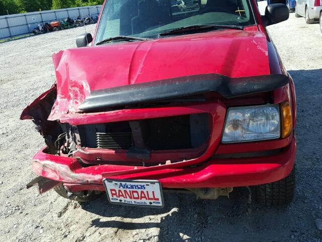 1FTYR10U44PA76738 - 2004 FORD RANGER RED photo 10