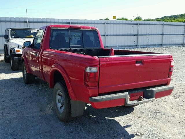 1FTYR10U44PA76738 - 2004 FORD RANGER RED photo 3