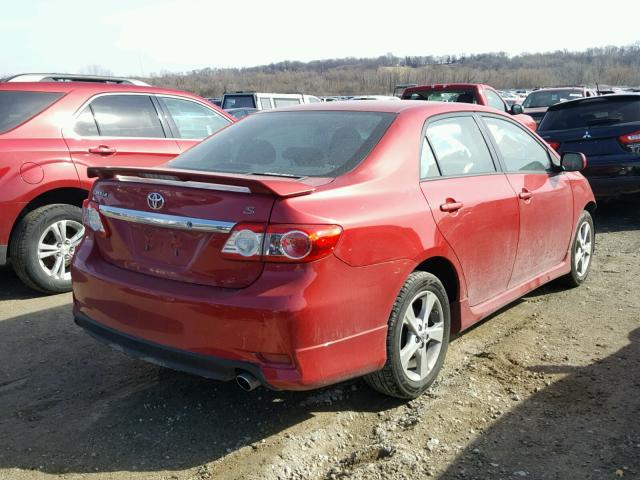 2T1BU4EE7BC639154 - 2011 TOYOTA COROLLA BA RED photo 4