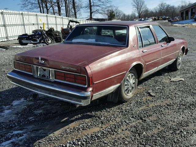 1G1BN51E0KR145001 - 1989 CHEVROLET CAPRICE CL MAROON photo 4