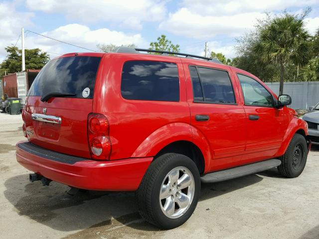 1D4HD48N84F147641 - 2004 DODGE DURANGO SL RED photo 4