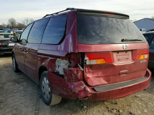 5FNRL18054B114575 - 2004 HONDA ODYSSEY EX MAROON photo 3