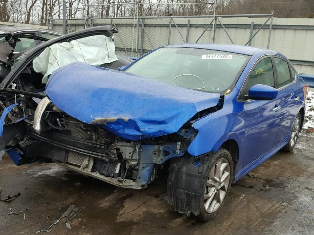 3N1AB7APXEL656948 - 2014 NISSAN SENTRA S BLUE photo 2