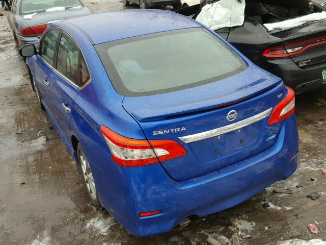 3N1AB7APXEL656948 - 2014 NISSAN SENTRA S BLUE photo 3