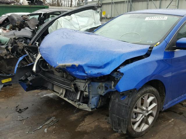 3N1AB7APXEL656948 - 2014 NISSAN SENTRA S BLUE photo 9