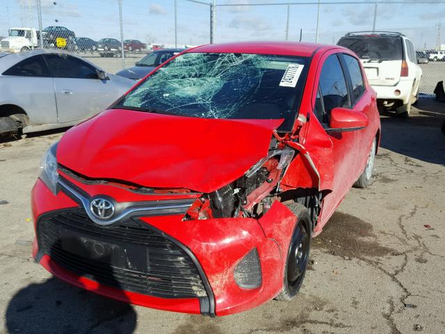 VNKKTUD32FA052266 - 2015 TOYOTA YARIS RED photo 2