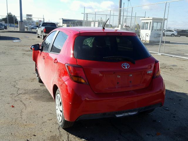 VNKKTUD32FA052266 - 2015 TOYOTA YARIS RED photo 3