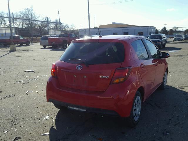 VNKKTUD32FA052266 - 2015 TOYOTA YARIS RED photo 4