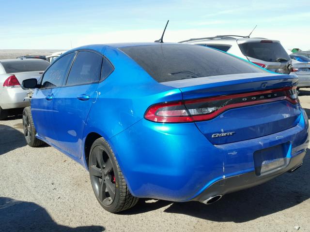 1C3CDFBB3GD516105 - 2016 DODGE DART SXT BLUE photo 3