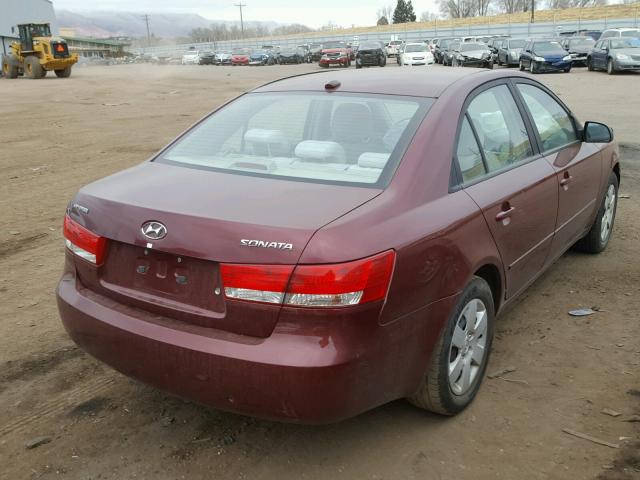 5NPET46C18H384214 - 2008 HYUNDAI SONATA GLS MAROON photo 4