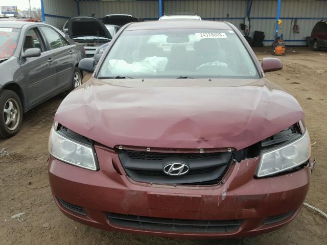 5NPET46C18H384214 - 2008 HYUNDAI SONATA GLS MAROON photo 9