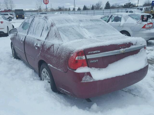 1G1ZS58F27F105310 - 2007 CHEVROLET MALIBU LS MAROON photo 3