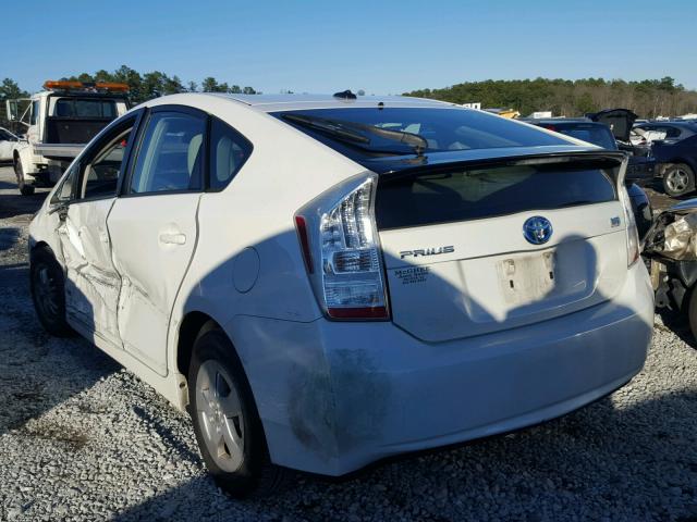 JTDKN3DUXB0272910 - 2011 TOYOTA PRIUS WHITE photo 3