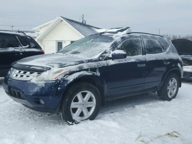 JN8AZ08W63W234135 - 2003 NISSAN MURANO SL BLUE photo 2