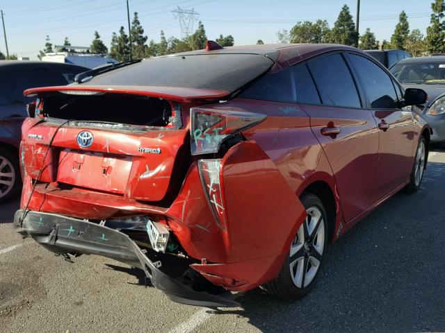 JTDKARFU6G3521804 - 2016 TOYOTA PRIUS RED photo 4