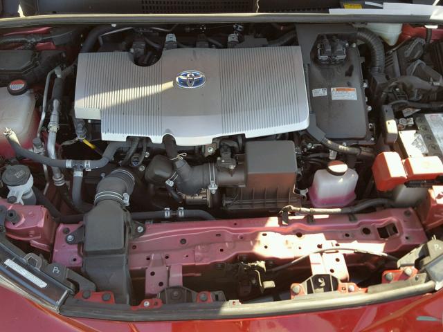 JTDKARFU6G3521804 - 2016 TOYOTA PRIUS RED photo 7