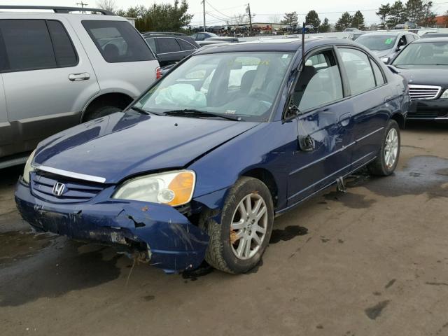 2HGES26753H515593 - 2003 HONDA CIVIC EX BLUE photo 2