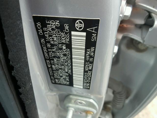 JTKKT624260162359 - 2006 TOYOTA SCION XA SILVER photo 10