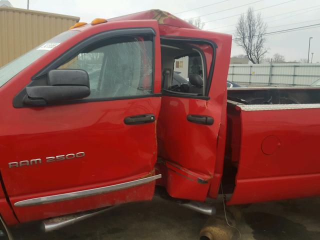 1D7KS28C16J143321 - 2006 DODGE RAM 2500 S RED photo 9