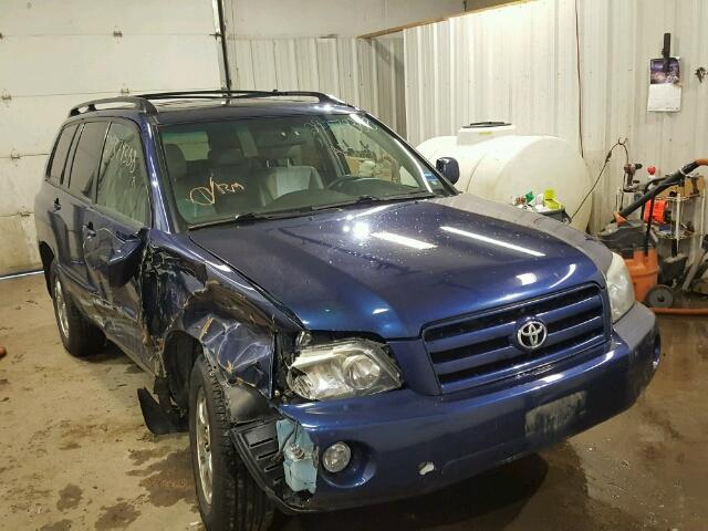 JTEEP21A740039075 - 2004 TOYOTA HIGHLANDER BLUE photo 1