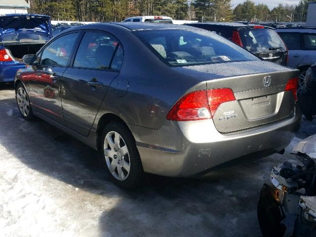 2HGFA16558H312999 - 2008 HONDA CIVIC LX GRAY photo 3