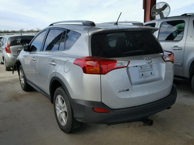 2T3ZFREV7EW129497 - 2014 TOYOTA RAV4 LE SILVER photo 3