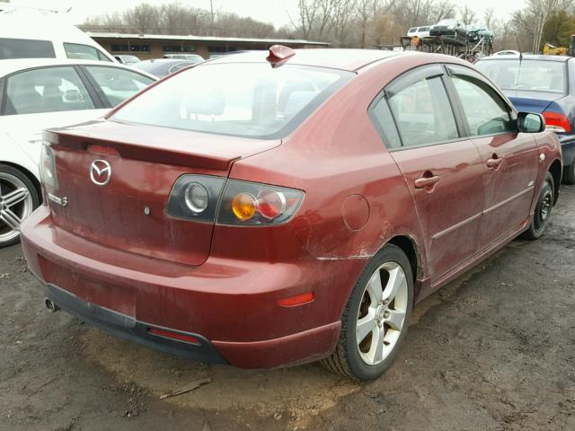 JM1BK324461423588 - 2006 MAZDA 3 S BURGUNDY photo 4