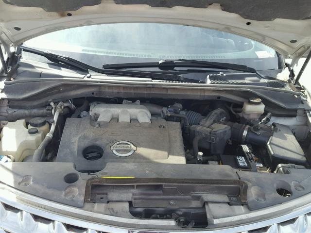 JN8AZ08W57W648366 - 2007 NISSAN MURANO SL SILVER photo 7