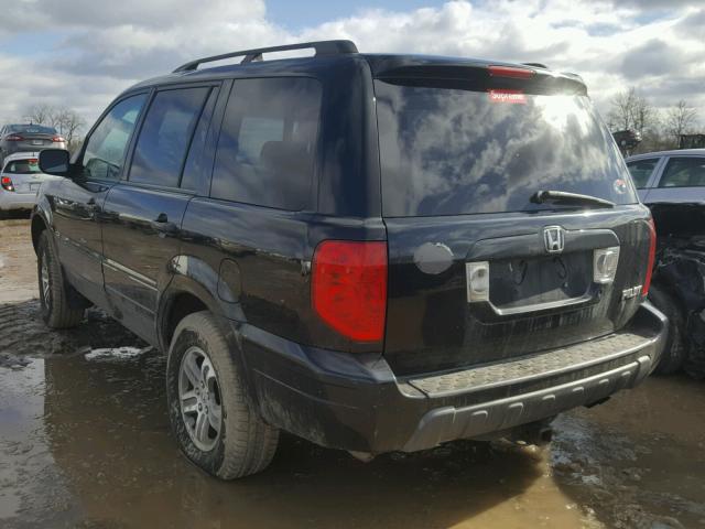 2HKYF18534H532682 - 2004 HONDA PILOT EXL BLACK photo 3