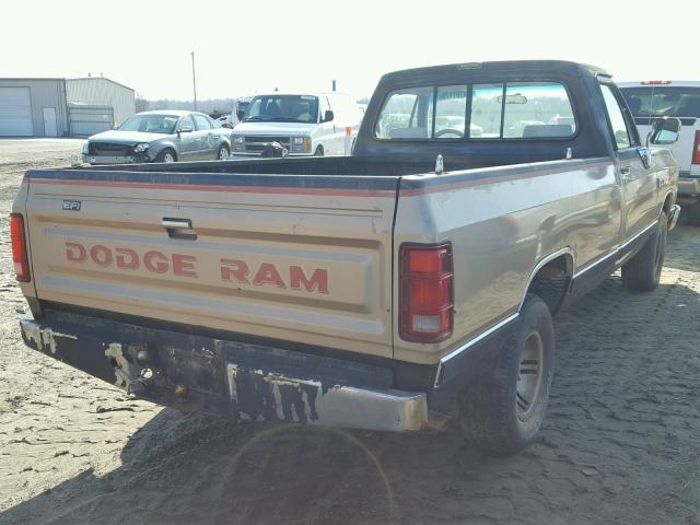 1B7GE16Y4LS610334 - 1990 DODGE D-SERIES D GOLD photo 4