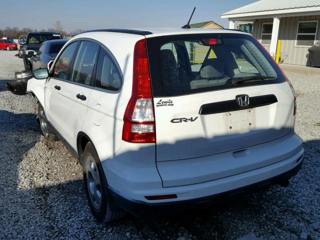 3CZRE3H39AG705296 - 2010 HONDA CR-V LX WHITE photo 3