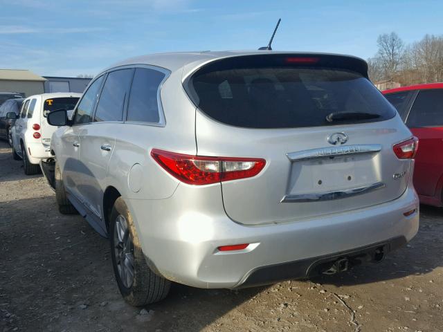 5N1AL0MN9EC510639 - 2014 INFINITI QX60 SILVER photo 3