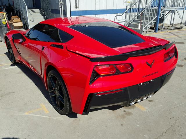 1G1YH2D71H5115535 - 2017 CHEVROLET CORVETTE S RED photo 3