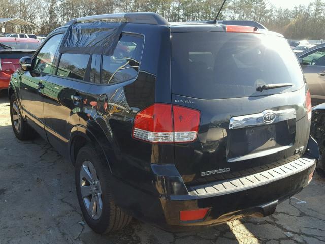 KNDJJ742595039253 - 2009 KIA BORREGO LX BLACK photo 3